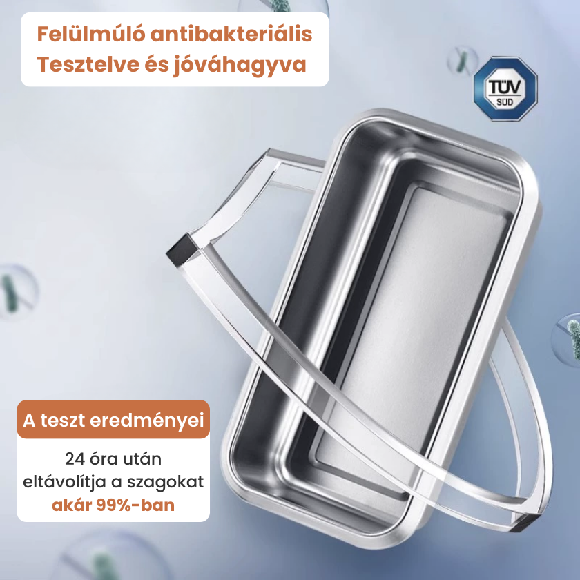 Nagy Antibakteriális Rozsdamentes Acél Légmentesen Záródó - 1500ml (19 x 14 x 8 cm)