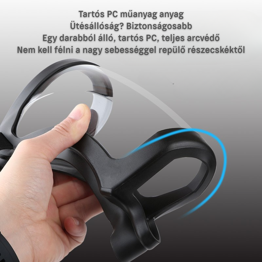 A napellenző védi az arcot a finom portól és a párától