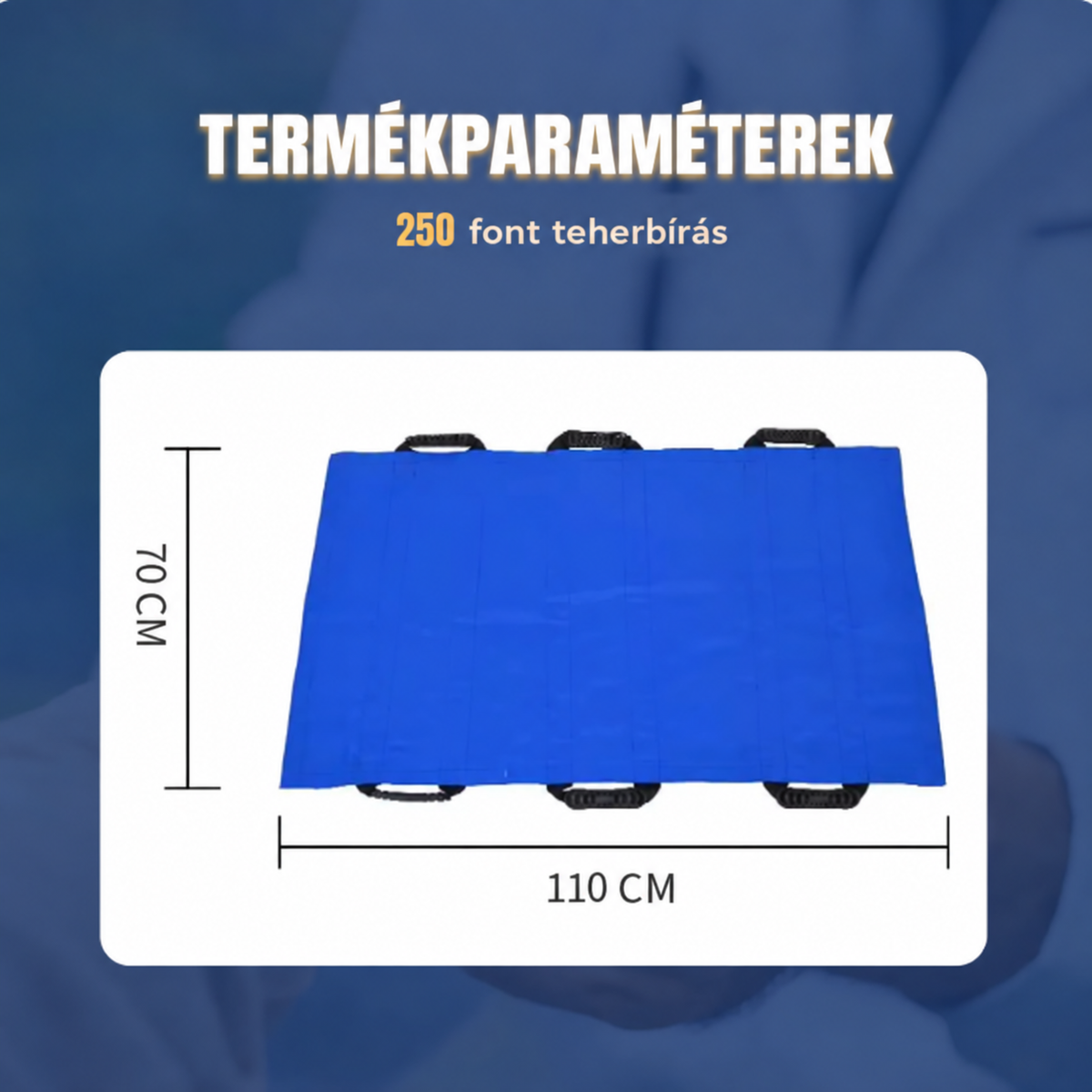 Betegmozgató alátét 6 megerősített fogantyúval – többfunkciós ápolási segédeszköz ágyban fekvő és idős betegek számára