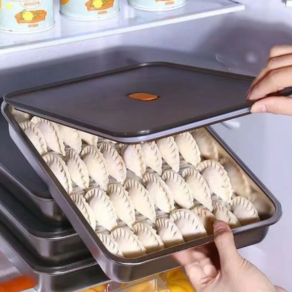 Recipiente para alimentos antibacteriano em aço inoxidável 304 com tampa a vácuo (22,5 x 15 x 6 cm)