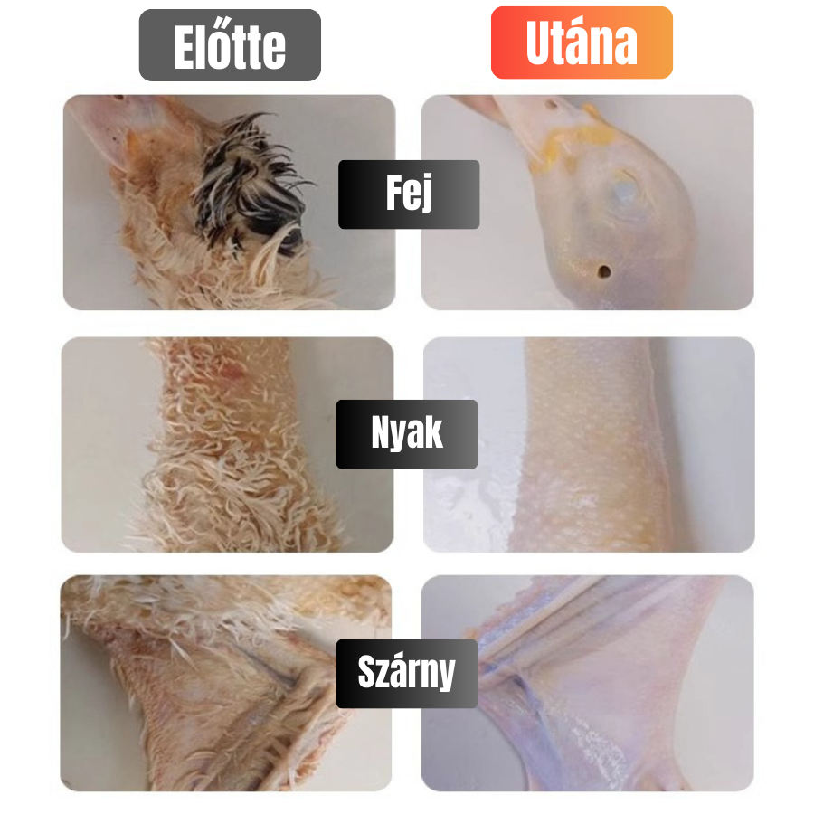 🇭🇺 Nagy teljesítményű hordozható baromfitoll-eltávolító gép gyors töltővel