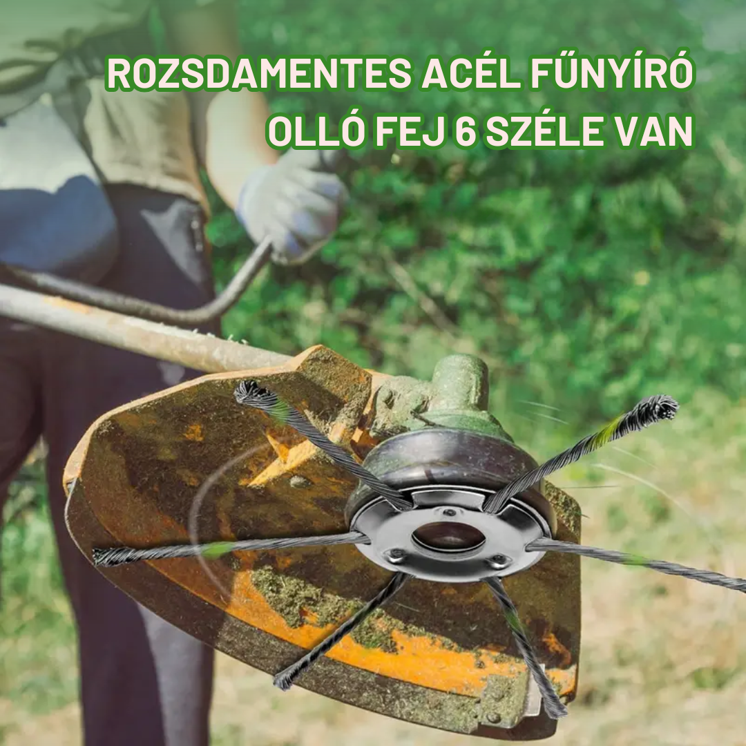 Fűnyírófej 6 rozsdamentes acél pengével