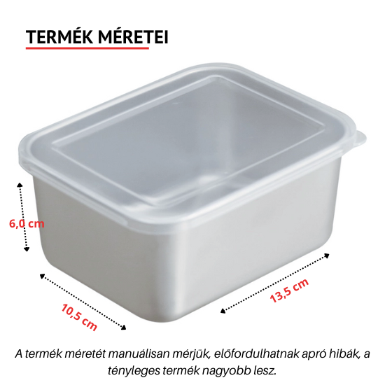 316 rozsdamentes acél tartálykészlet fedéllel (13,5 * 10,5 * 6 cm)