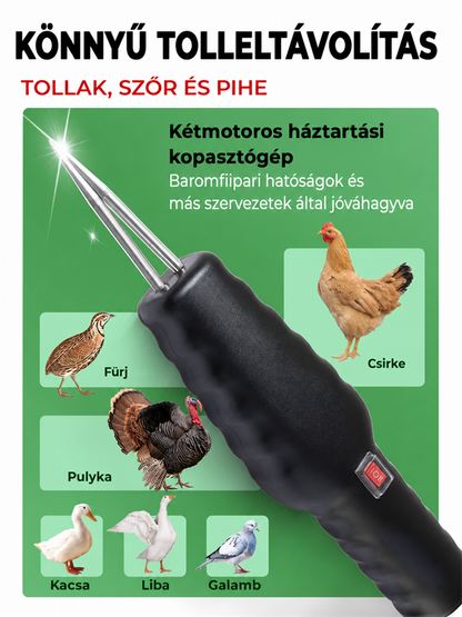 🦃 Elektromos tollkopasztó csirkékhez, kacsákhoz és fürjekhez – egyszerű, gyors és hatékony
