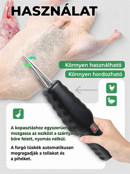 🦃 Elektromos tollkopasztó csirkékhez, kacsákhoz és fürjekhez – egyszerű, gyors és hatékony
