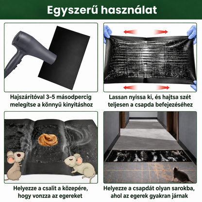 Professzionális ragasztós egércsapdák – extra nagy méret a gyorsabb befogásért