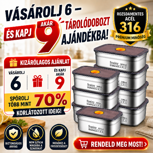 ⚜️(SZUPER KEDVEZMÉNY) Antibakteriális 316 rozsdamentes acél ételtároló