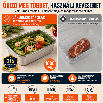 ⚜️(SZUPER KEDVEZMÉNY) Antibakteriális 316 rozsdamentes acél ételtároló