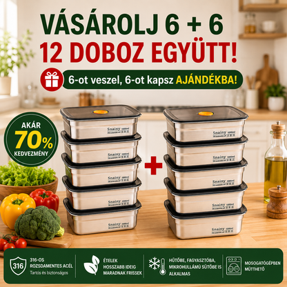 Vákuumos antibakteriális SUS316 rozsdamentes acél ételtároló (19×14×6 cm)