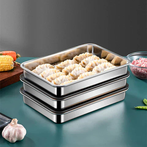 Recipiente para alimentos antibacteriano em aço inoxidável 304 com tampa a vácuo (22,5 x 15 x 6 cm)