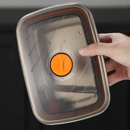 Antibakteriális vákuumos ételtároló edény rozsdamentes acélból, 1500 ml – mikrohullámú sütőbe is alkalmas