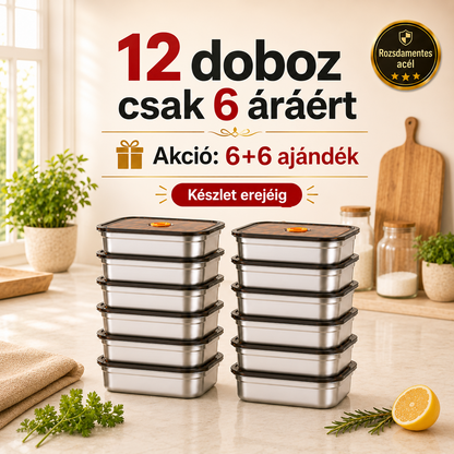 12 darabot kapsz, csak 6-öt fizetsz | 316L rozsdamentes acél vákuumos ételtárolók