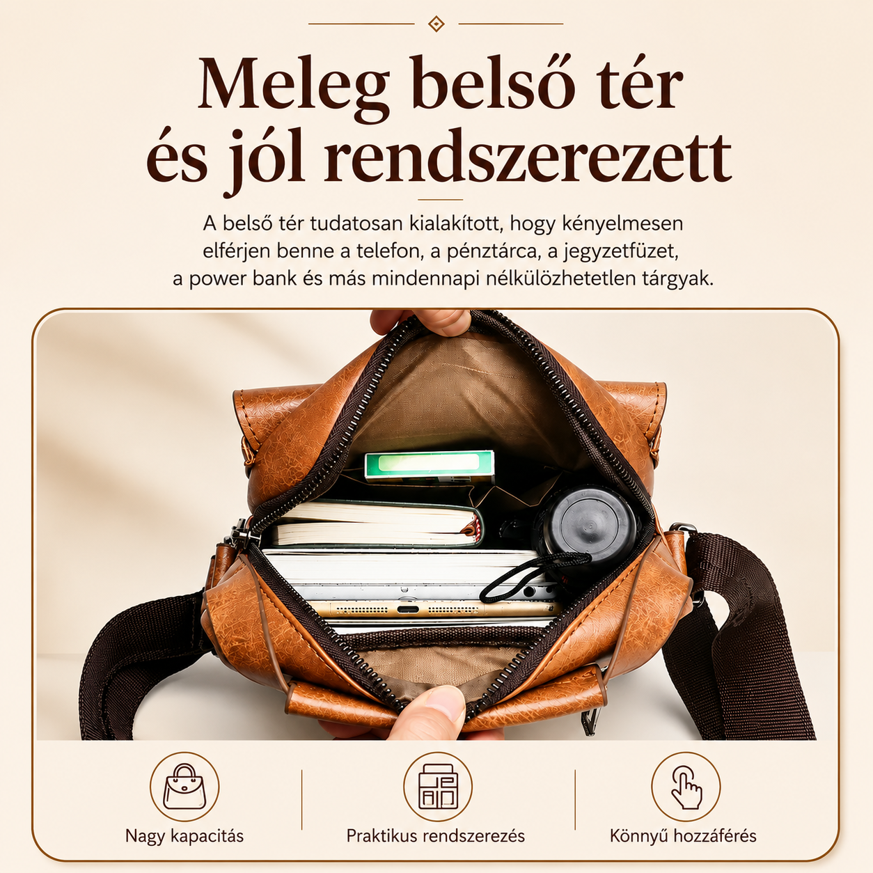 ⚡Unisex válltáska teljes szemcsés marhabőrből, vízálló és karcálló, vintage stílusban.