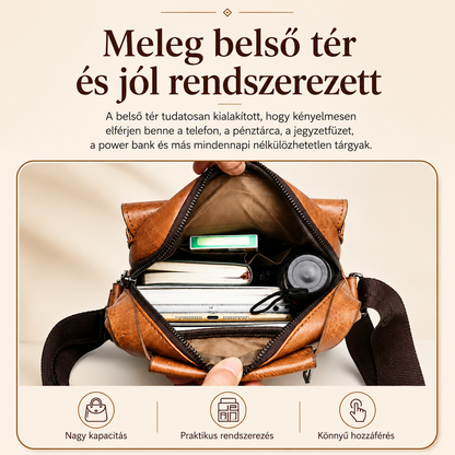 ⚡Unisex válltáska teljes szemcsés marhabőrből, vízálló és karcálló, vintage stílusban.