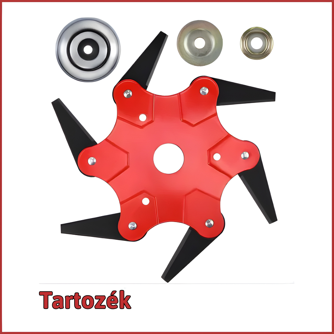 6 fogú fűnyíró penge készlet tartozékokkal – Erőteljes vágás, tartós és kopásálló