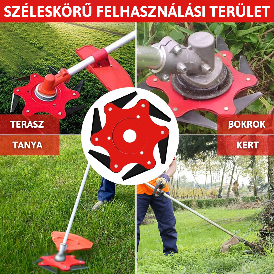 6 fogú fűnyíró penge készlet tartozékokkal – Erőteljes vágás, tartós és kopásálló