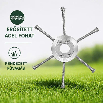 ⚙️ 6 fonott acélpengés fűnyíró fej — örökre búcsú a zsinórtól