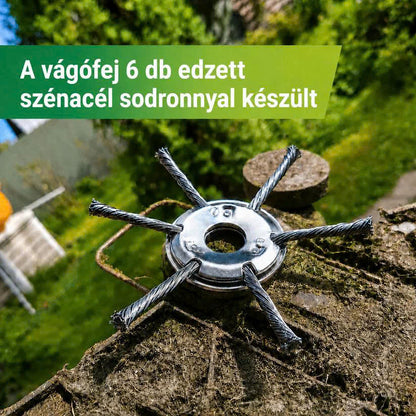 ⚙️ 6 fonott acélpengés fűnyíró fej — örökre búcsú a zsinórtól