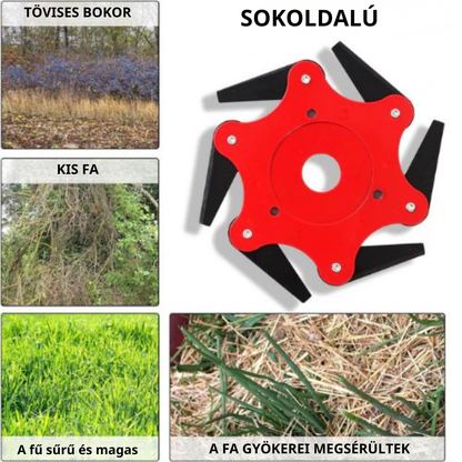 6 Acélfogú Fűnyíró Penge (Tartozékok Mellékelve)