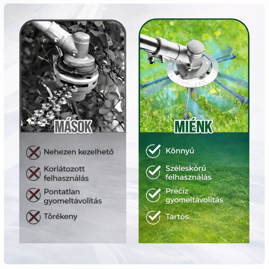 6 pengés acél fűnyíró fej – megoldás a szupergyors fűnyíráshoz