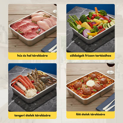 Élelmiszertartó 304-es rozsdamentes acélból – Hosszabb frissesség és maximális biztonság