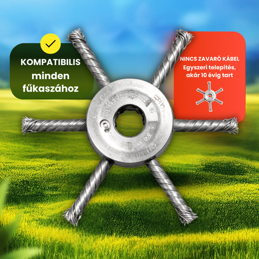 🇭🇺 6 fonott acélpengés fűnyíró fej - Minden géptípussal kompatibilis