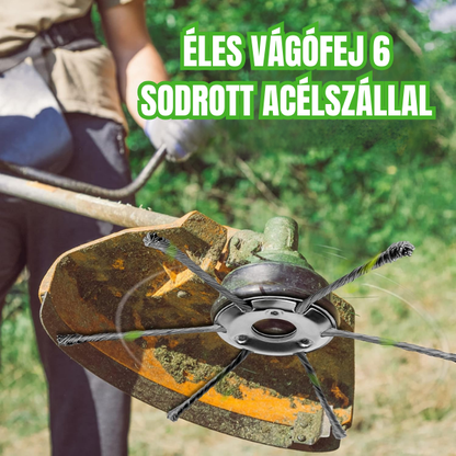 A vágófej 6 darab rozsdamentes acélból készült ággal rendelkezik