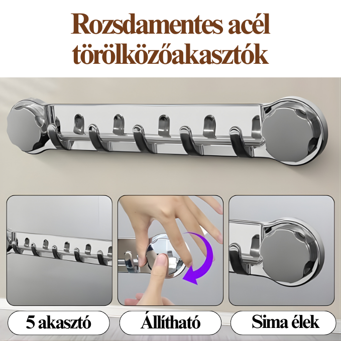 🎁 (4+2 ingyen)  5 akasztós rozsdamentes acéltartók, kényelmesek és akár 20 kg-ot is elbírnak