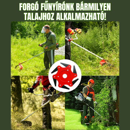 6 Fogú Acél Fűnyíró Penge (Tartozékokkal Együtt)