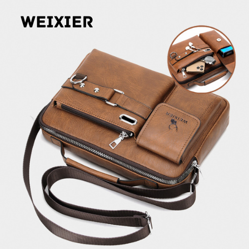 WEIXIER - Klasszikus Férfi Bőr Válltáska