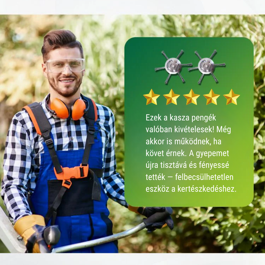 6 Fonott Acélpengés Fűnyíró Fej