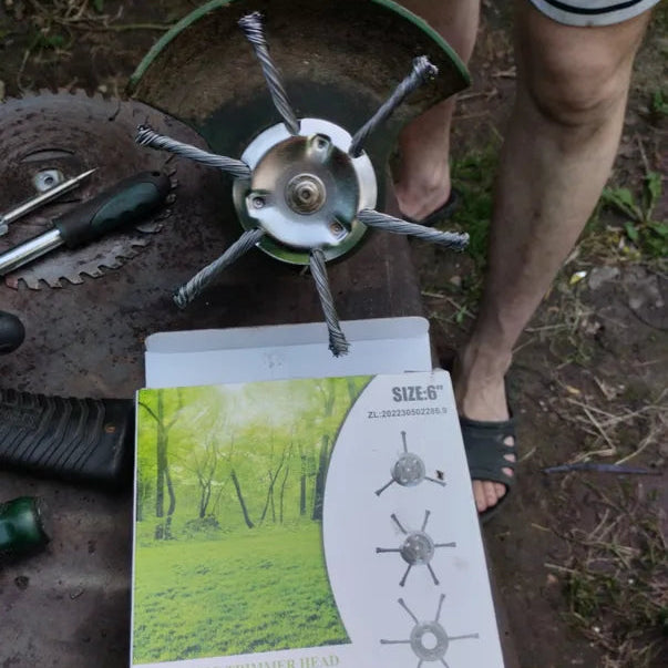 6 Fonott Acélpengés Fűnyíró Fej