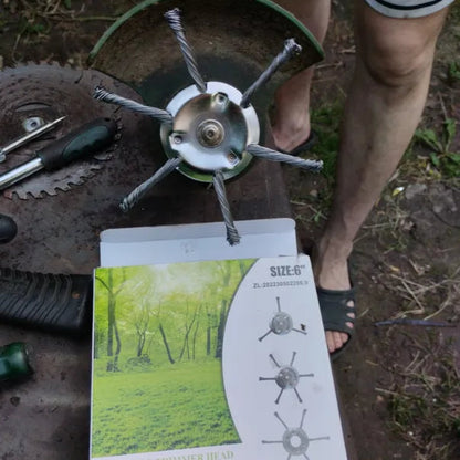 6 Fonott Acélpengés Fűnyíró Fej