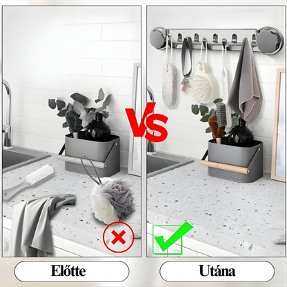 🎁 (4+2 ingyen)  5 akasztós rozsdamentes acéltartók, kényelmesek és akár 20 kg-ot is elbírnak