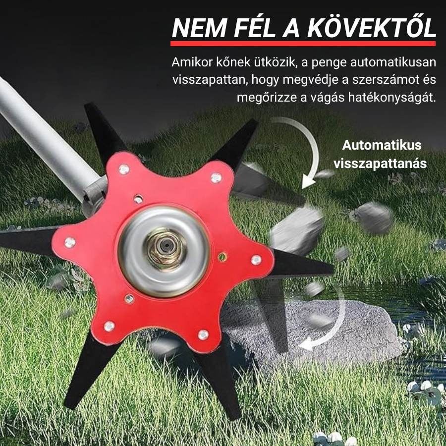 6 fogú acél fűvágó penge (Tartozékokkal együtt)