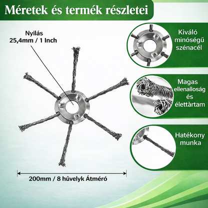 6 pengés acél fűnyíró fej – megoldás a szupergyors fűnyíráshoz