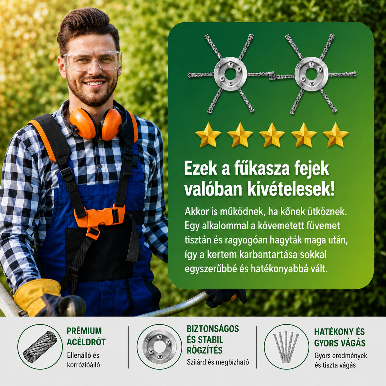 💥6 Rozsdamentes Acélszálas Vágófej — Minden Géptípussal Kompatibilis