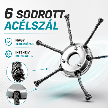 6 ágú fonott acél fűkasza fej – erős és tartós megoldás a makacs gyomok ellen