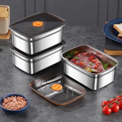 Antibakteriális vákuumos ételtároló edény rozsdamentes acélból, 1500 ml – mikrohullámú sütőbe is alkalmas