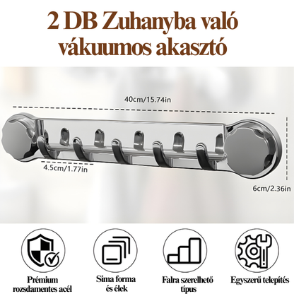 🎁 (4+2 ingyen)  5 akasztós rozsdamentes acéltartók, kényelmesek és akár 20 kg-ot is elbírnak
