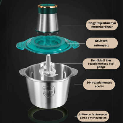 Multifunctional Grinder Pro™ – Német technológia 300W-os motorral, CE tanúsítvánnyal, 230V/50Hz feszültséggel