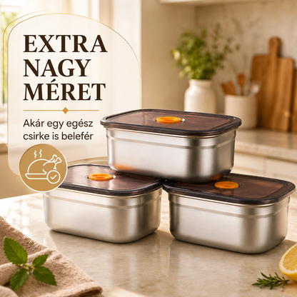🎁 12-t kapsz, 6-ot fizetsz | 316L Rozsdamentes Acél Vákuumos Ételtároló (Nagy méret – 1000 ml)