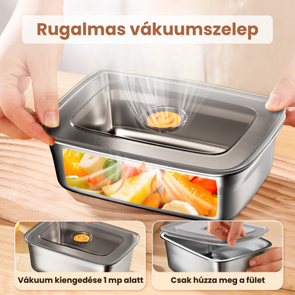 Vákuumzáras Rozsdamentes Acél Ételtároló – 5× Tovább Friss | 1500ml