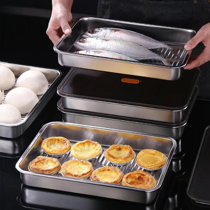 Recipiente para alimentos antibacteriano em aço inoxidável 304 com tampa a vácuo (22,5 x 15 x 6 cm)