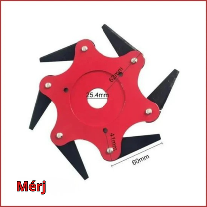 6 Acélfogú Fűnyíró Penge (Tartozékok Mellékelve)