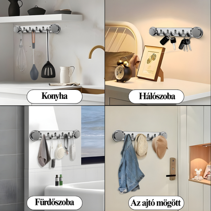 🎁 (4+2 ingyen)  5 akasztós rozsdamentes acéltartók, kényelmesek és akár 20 kg-ot is elbírnak