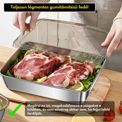 Élelmiszertartó 304-es rozsdamentes acélból – Hosszabb frissesség és maximális biztonság