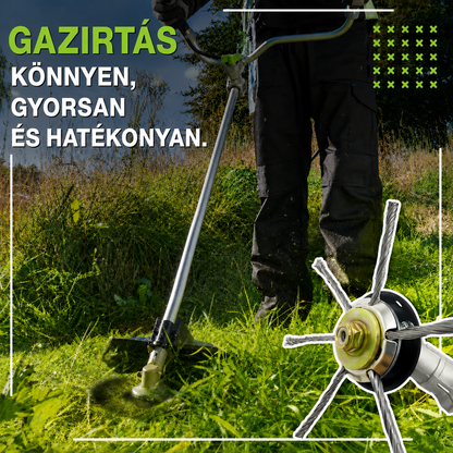 6 ágú fonott acél fűkasza fej – erős és tartós megoldás a makacs gyomok ellen