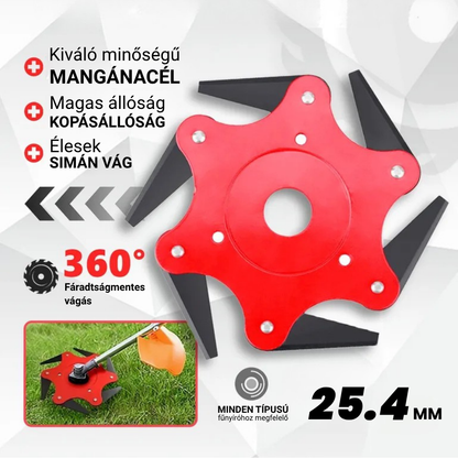 🇭🇺 6 pengés, szupererős mangánacél fűnyíró kés (tartozékokkal együtt)
