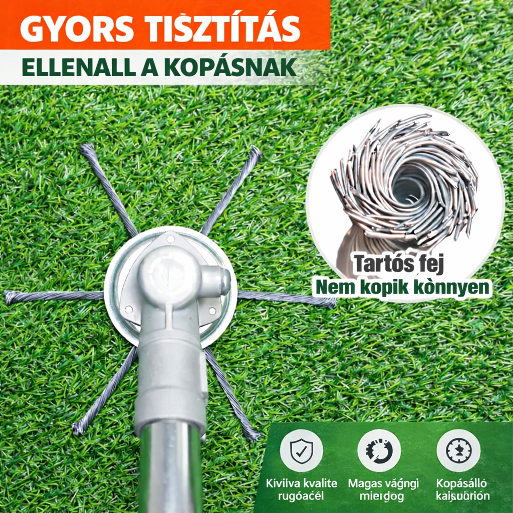 6 pengés acél fűnyíró fej – megoldás a szupergyors fűnyíráshoz